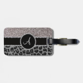 Monogram zwarte luipaard bagagelabel (Achterkant horizontaal)