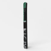 Monogram zwarte luipaardmunt groene glitter Case-Mate iPhone case (Achterkant/links)