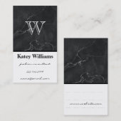 Monogram | Zwarte marmer | Lux Visitekaartje (Voorkant / Achterkant)