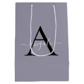 Monogram Zwarte Munt Grijs | Minimaal Elegant Medium Cadeauzakje (Achterkant)