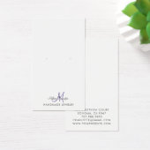 Monogram zwarte Paarse Violet Earring Display Kaar Visitekaartje (Bureau)
