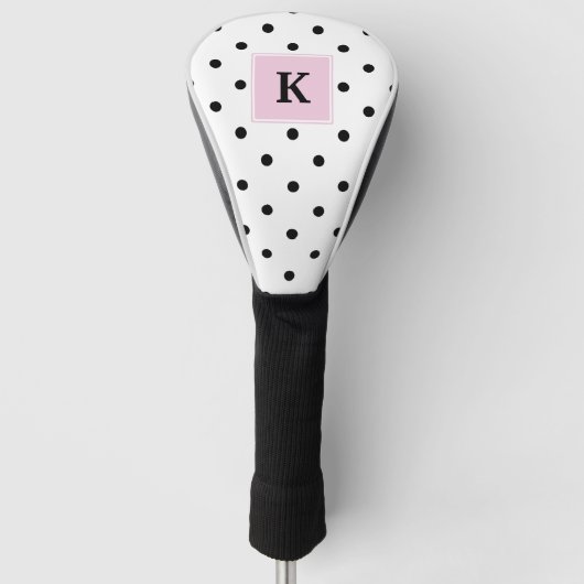 Monogram zwarte poladots golfheadcover (Voorkant)
