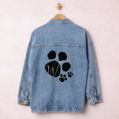 Monogram Zwarte Pootafdruk Denim Jacket (Hangar)