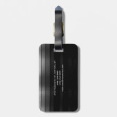 Monogram zwarte rode plaat Eenvoudige Moderne Bagagelabel (Achterkant verticaal)