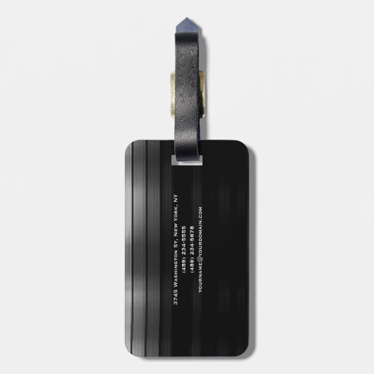 Monogram zwarte rode plaat Eenvoudige Moderne Bagagelabel (Achterkant verticaal)