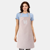 Monogram zwarte roze aangepast initiaal minimalist schort (Gedragen)