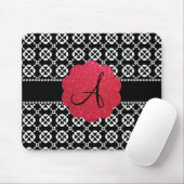 Monogram zwarte sierharten muismat (Met muis)