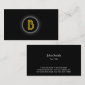 Monogram zwarte stip donker Visitekaartje (Voorkant / Achterkant)