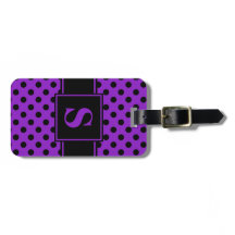 Monogram Zwarte Stippen op Paars