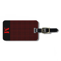 Monogram Zwarte Stippen op Rood