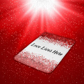 Monogram - Zwarte tekst op wit met rode glitter | Badmat