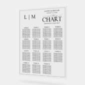 Monogram Zwarte Typografie Trouwstoel Grafiek Acryl Bord (Hoek)