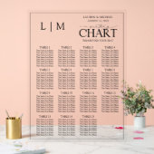 Monogram Zwarte Typografie Trouwstoel Grafiek Acryl Bord (Huwelijk)