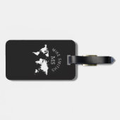 monogram zwarte wereldreis bagagelabel (Achterkant horizontaal)