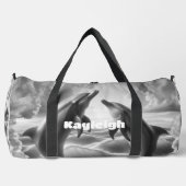 Monogram Zwarte & Witte Dolfijnen Oceaan | Plunjezak (Voorkant)