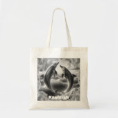 Monogram Zwarte & Witte Dolfijnen Oceaan | Tote Bag (Voorkant)