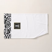 Monogram Zwarte Witte geborstelde textuur Bad Handdoek (Handdoek)