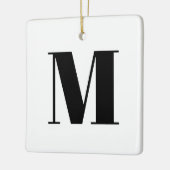 Monogram zwarte witte initiaal Kerstmis Keramisch Ornament (Links)