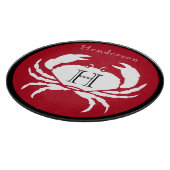 Monogram zwarte witte krab snijplank (Hoek)