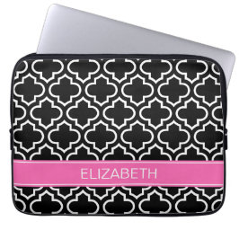 Monogram zwarte witte Marokkaanse #6 Laptop Sleeve