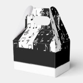 Monogram zwarte & witte muziekstrips Gable Box 2 Bedankdoosjes (Achterkant)