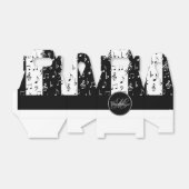 Monogram zwarte & witte muziekstrips Gable Box 2 Bedankdoosjes (Uitgevouwen)