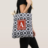 Monogram | Zwarte & Witte Patroentas Tote Bag (Dichtbij)