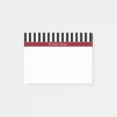 Monogram zwarte witte stape Bourgundy Post-it® Notes (Voorkant)