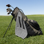 Monogram zwarte witte strepen aangepast initiaal golfhanddoek (Groen)