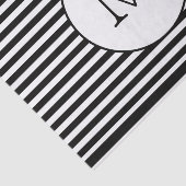 Monogram zwarte & witte strepen tissuepapier (Detail)