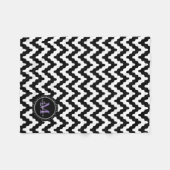 Monogram | Zwarte witte zachte kaas Fleece Deken (Voorkant (Horizontaal))