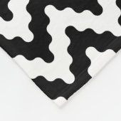Monogram | Zwarte witte zachte kaas Fleece Deken (Hoek)