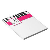 Monogram Zwarte Zebra Stripes Hot Pink Notitieblok (Schuin)