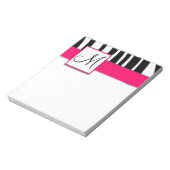 Monogram Zwarte Zebra Stripes Hot Pink Notitieblok (Linkerzijde)