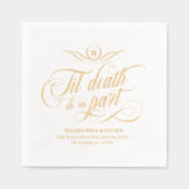 Monogram Zwirly Til Death Do Us Part Wedding Folie Servetten (Voorkant)