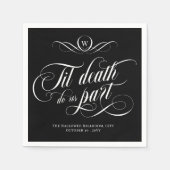 Monogram Zwirly Til Death Do Us Part Wedding Servet (Voorkant)