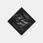 Monogram Zwirly Til Death Do Us Part Wedding Servet (Hoek)