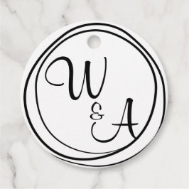 Monograma com duas letras bedankjes labels