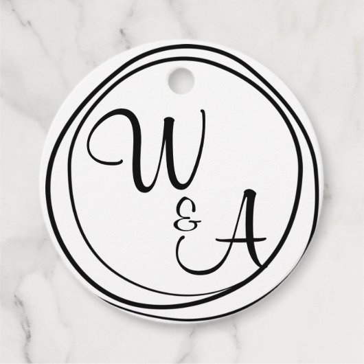 Monograma com duas letras bedankjes labels (Voorkant)