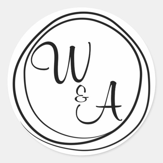 Monograma com duas letras ronde sticker (Voorkant)