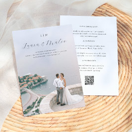 Monograma de Boda Invitación de Boda Código QR Kaart