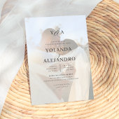 Monograma de Boda Invitaciones Elegantes con Foto Kaart