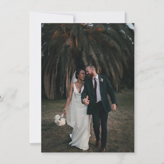 Monograma de Boda Invitaciones Elegantes con Foto Kaart (Achterkant)