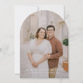 Monograma Formal Invitación de Boda Elegante Kaart (Achterkant)