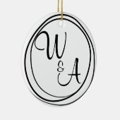 Monograma para casal Estilo Rústico Keramisch Ornament (Rechts)