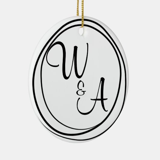 Monograma para casal Estilo Rústico Keramisch Ornament (Rechts)