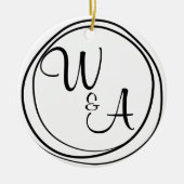 Monograma para casal Estilo Rústico Keramisch Ornament (Voorkant)