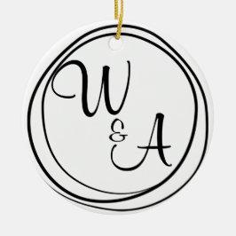 Monograma para casal Estilo Rústico Keramisch Ornament