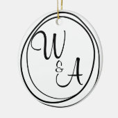 Monograma para casal Estilo Rústico Keramisch Ornament (Links)