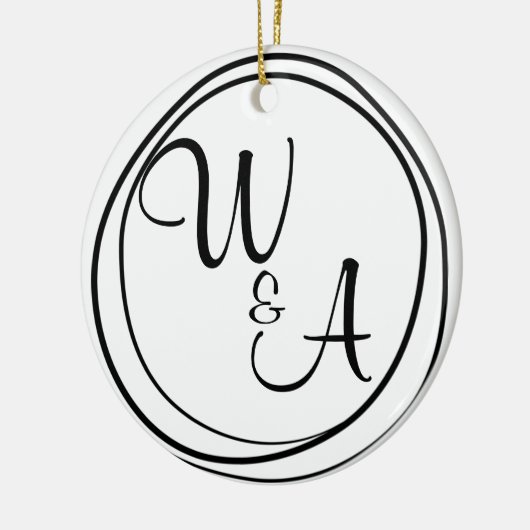 Monograma para casal Estilo Rústico Keramisch Ornament (Links)